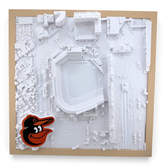 Camden Yards 3D map close-up of raised relief detail