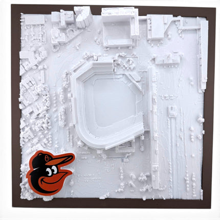 Camden Yards 3D map in matte black frame