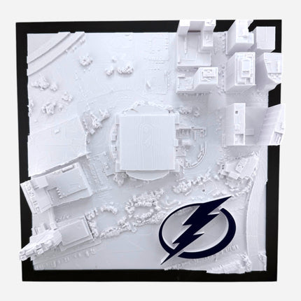 Amalie Arena 3D map in dark brown frame