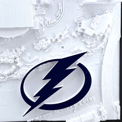 Amalie Arena 3D map in full color printed frame