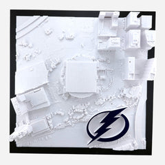 3D topographical map of Amalie Arena, framed front view