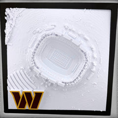 Tidal 3D Printed Washington Commanders Northwest Stadium 3D topographical wall art in a black frame