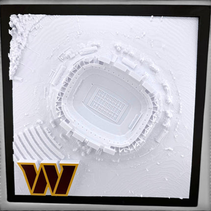 Washington Commanders — Northwest Stadium 3D Topographical Stadium Wall Art | 12" × 12"