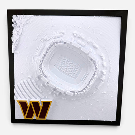 Northwest Stadium 3D map in light natural wood frame