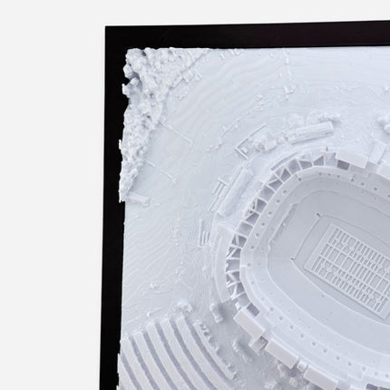 Northwest Stadium 3D map in dark brown frame