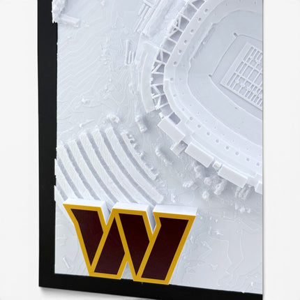 Washington Commanders — Northwest Stadium 3D Topographical Stadium Wall Art | 12" × 12"
