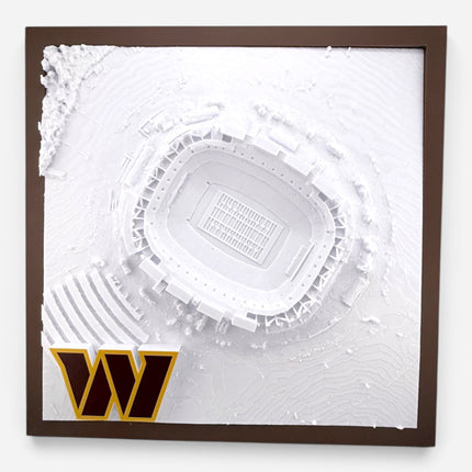 Northwest Stadium 3D map in matte black frame