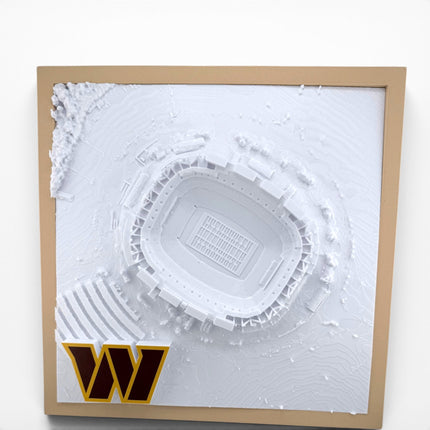 Washington Commanders — Northwest Stadium 3D Topographical Stadium Wall Art | 12" × 12"