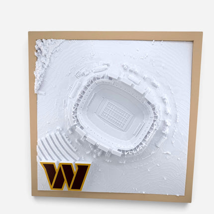 Northwest Stadium 3D map close-up of raised relief detail