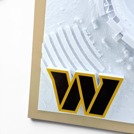 Washington Commanders — Northwest Stadium 3D Topographical Stadium Wall Art | 12" × 12"