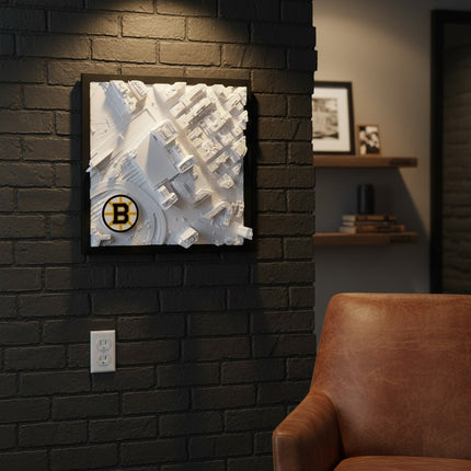 Boston Bruins — TD Garden 3D Topographical Stadium Wall Art | 12" × 12"