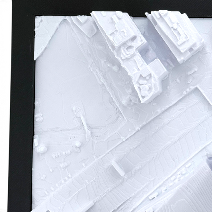 TD Garden 3D map in dark brown frame