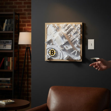 Boston Bruins — TD Garden 3D Topographical Stadium Wall Art | 12" × 12"