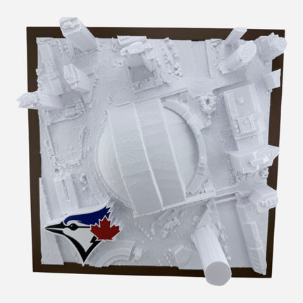 Rogers Centre 3D map in dark brown frame