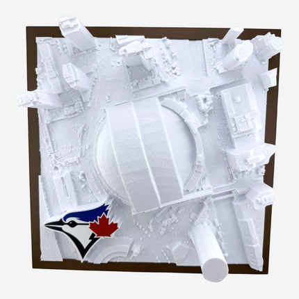 Rogers Centre 3D map in dark brown frame