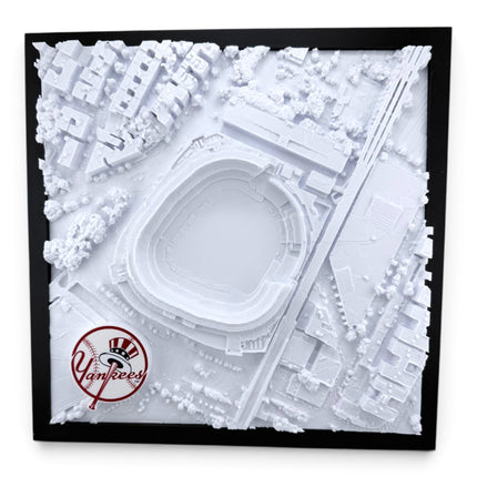 3D topographical map of Yankee Stadium, framed front view