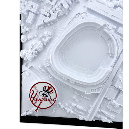 Yankee Stadium 3D map in light natural wood frame