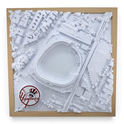 Yankee Stadium 3D map in matte black frame