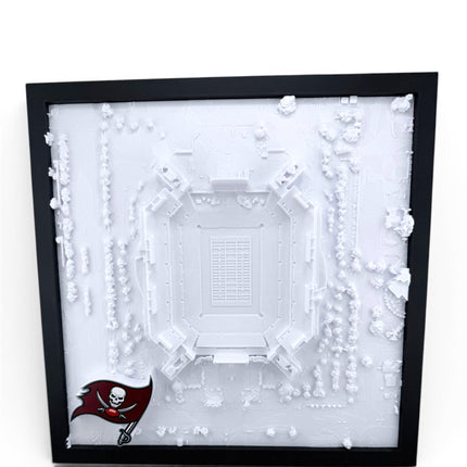 Tampa Bay Buccaneers — Raymond James Stadium 3D Topographical Stadium Wall Art | 12" × 12"