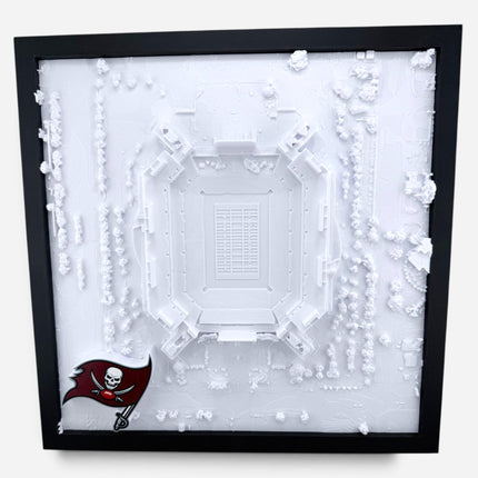 Raymond James Stadium 3D map in matte black frame