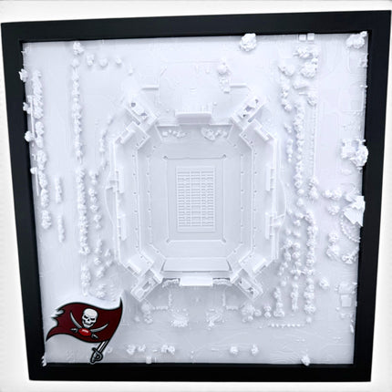 Tampa Bay Buccaneers — Raymond James Stadium 3D Topographical Stadium Wall Art | 12" × 12"