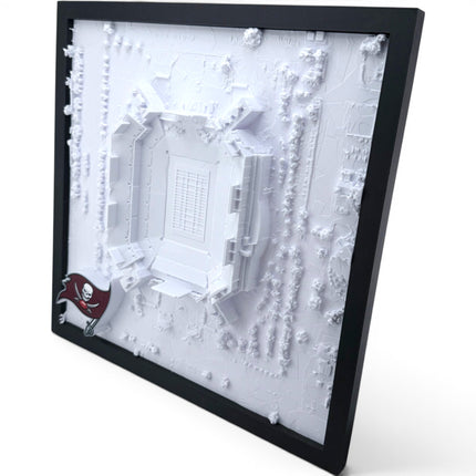 Tampa Bay Buccaneers — Raymond James Stadium 3D Topographical Stadium Wall Art | 12" × 12"