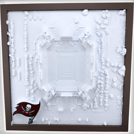 Tampa Bay Buccaneers — Raymond James Stadium 3D Topographical Stadium Wall Art | 12" × 12"