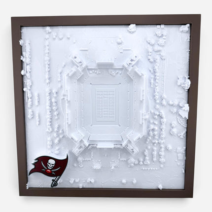 Raymond James Stadium 3D map close-up of raised relief detail