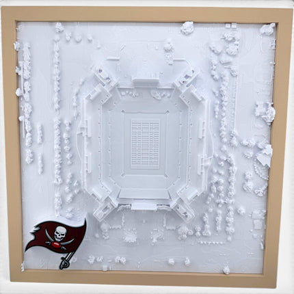 Tampa Bay Buccaneers — Raymond James Stadium 3D Topographical Stadium Wall Art | 12" × 12"