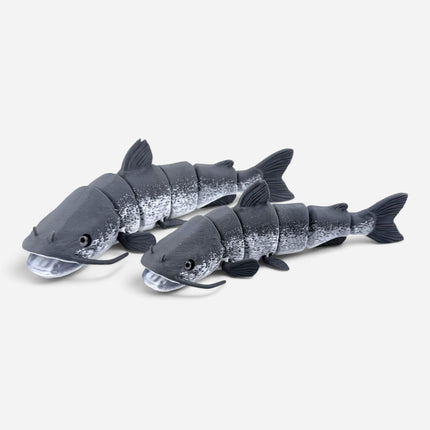 Catfish figurine, articulated 3D printed with glass eyes