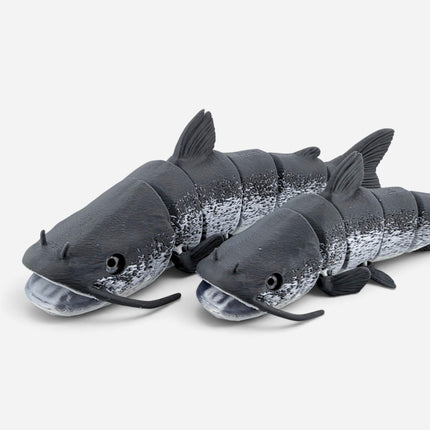 Catfish figurine, articulated 3D printed with glass eyes