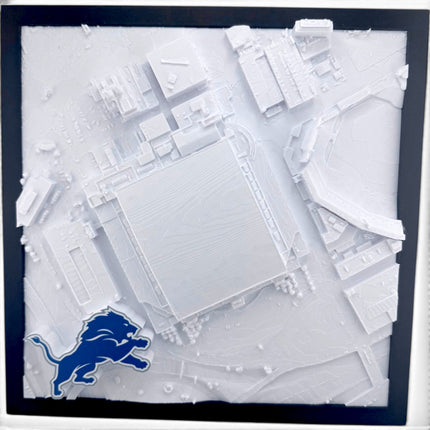 Detroit Lions — Ford Field 3D Topographical Stadium Wall Art | 12" × 12"
