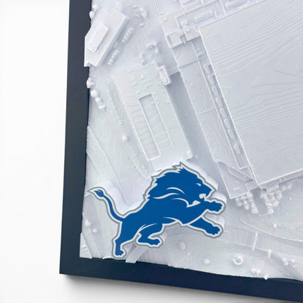 Detroit Lions — Ford Field 3D Topographical Stadium Wall Art | 12" × 12"
