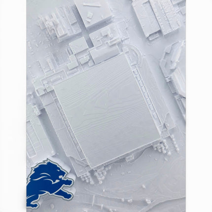 Detroit Lions — Ford Field 3D Topographical Stadium Wall Art | 12" × 12"