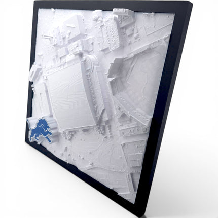 Detroit Lions — Ford Field 3D Topographical Stadium Wall Art | 12" × 12"