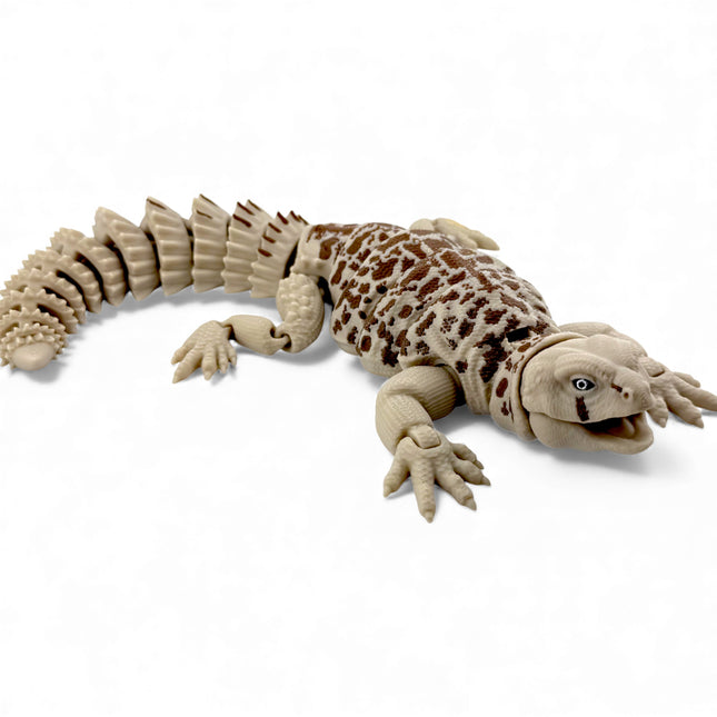 3D Printed Uromastyx Lizard – Beige with Brown Markings (14 Inches Long)