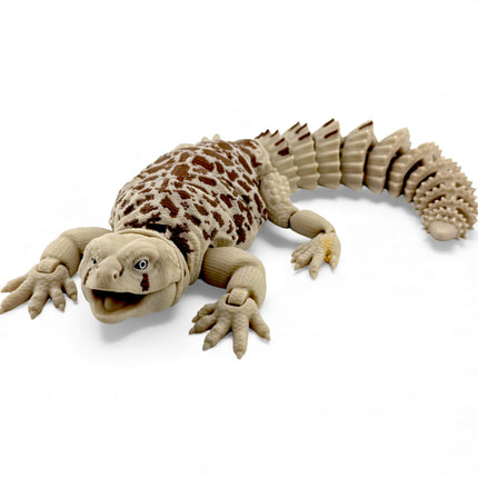 3D Printed Uromastyx Lizard – Beige with Brown Markings (14 Inches Long)