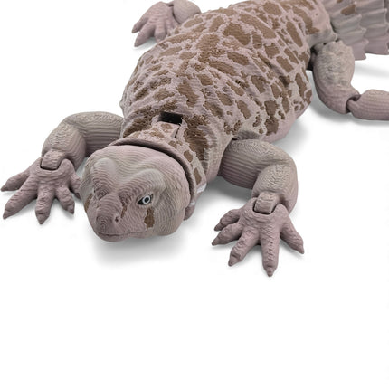 3D Printed Uromastyx Lizard – Natural Brown Gradient with Dark Brown Markings (14 Inches Long)