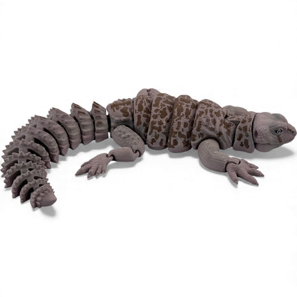 3D Printed Uromastyx Lizard – Natural Brown Gradient with Dark Brown Markings (14 Inches Long)