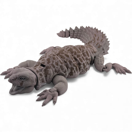 3D Printed Uromastyx Lizard – Natural Brown Gradient with Dark Brown Markings (14 Inches Long)