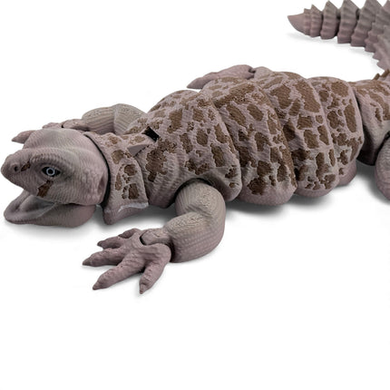 3D Printed Uromastyx Lizard – Natural Brown Gradient with Dark Brown Markings (14 Inches Long)
