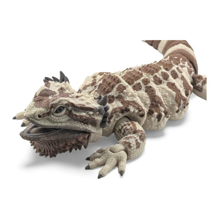 3D Printed Realistic Large Bearded Dragon – Beige with Dark Brown Markings (16 Inches Long)