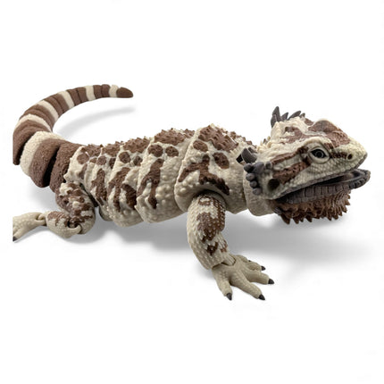 3D Printed Realistic Large Bearded Dragon – Beige with Dark Brown Markings (16 Inches Long)