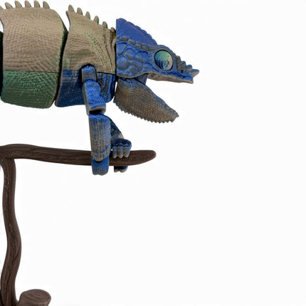 3D Printed Panther Chameleon Figurine on Branch – Color-Changing Variation (12 Inches Long)