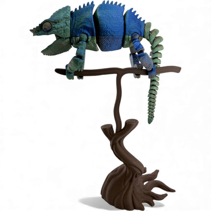 3D Printed Panther Chameleon Figurine on Branch – Color-Changing Variation (12 Inches Long)
