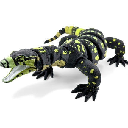 3D Printed Water Monitor – Realistic Articulated Model (Bright Green Gradient) Matcha Morph