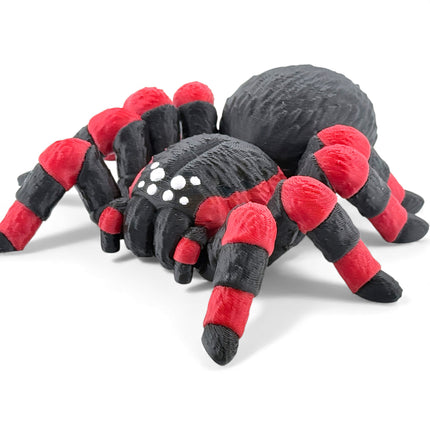 3D Printed Tarantula – Red & Black with White Spots