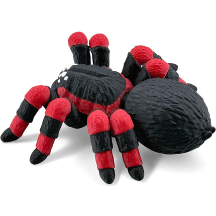 3D Printed Tarantula – Red & Black with White Spots
