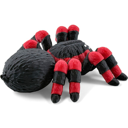 3D Printed Tarantula – Red & Black with White Spots