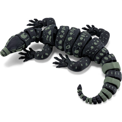 3D Printed Water Monitor – Olive Green Realistic Articulated Model